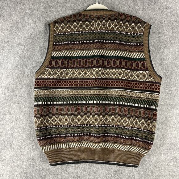 VTG Murano Sweater Vest Mens XL Wool Blend V Neck Italy Made Grandpa Academia - Picture 9 of 13